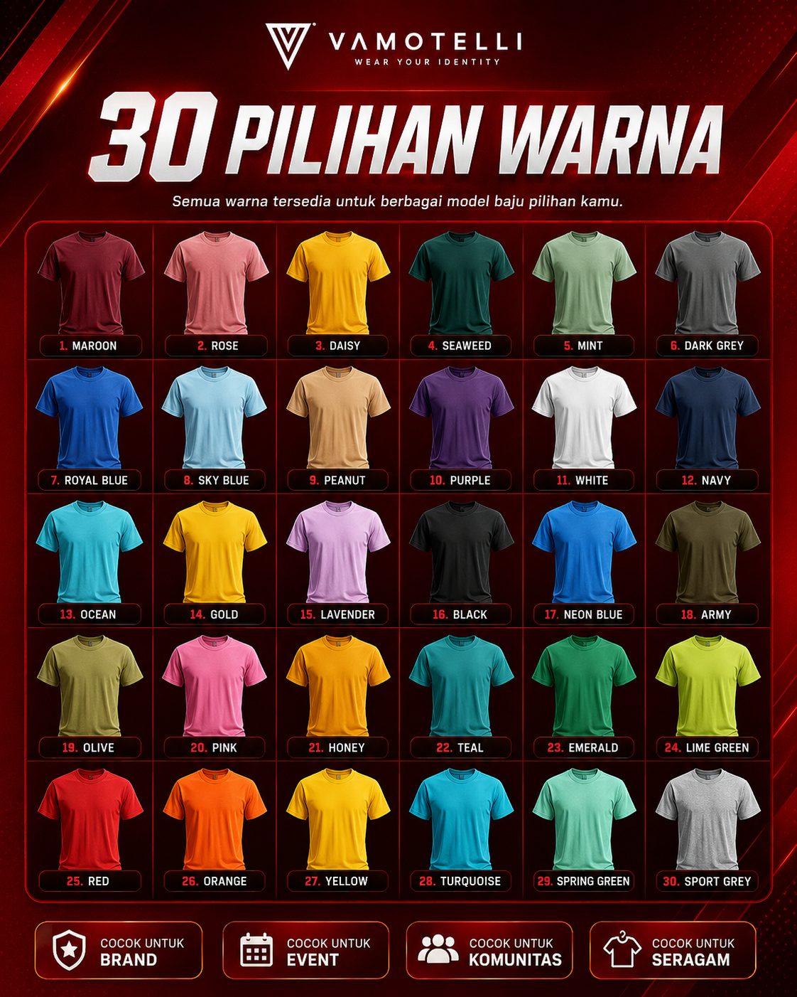 30 pilihan warna baju Vamotelli