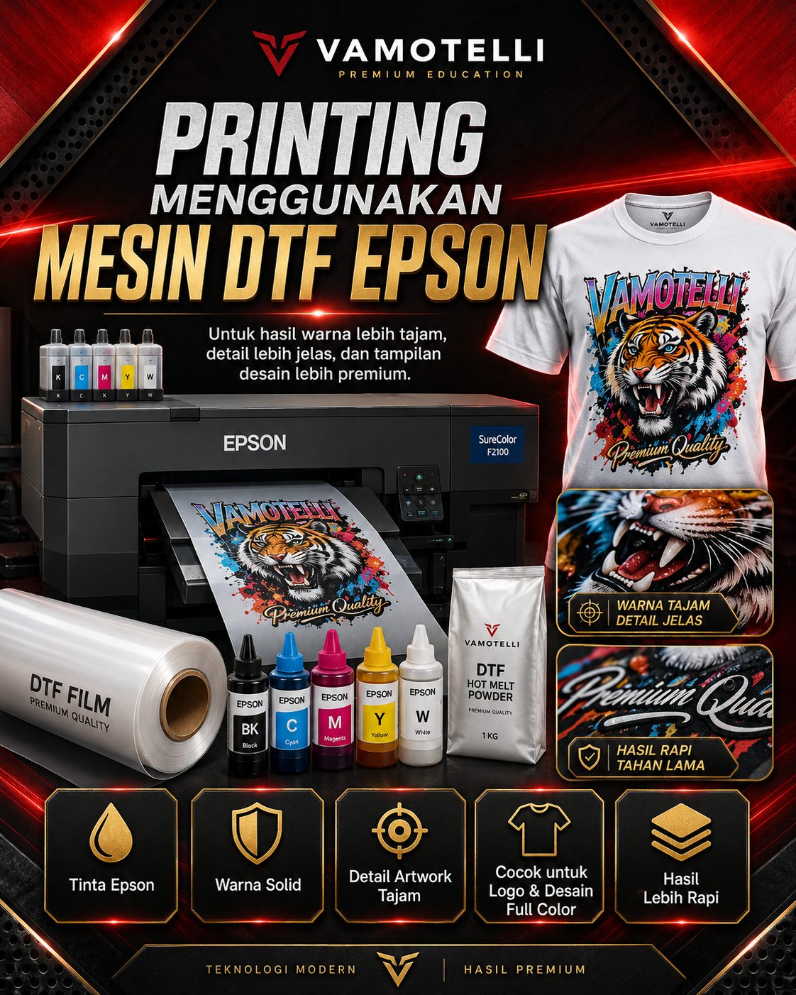 Printing menggunakan mesin DTF Epson
